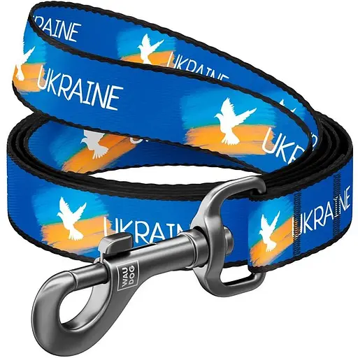 Повідець для собак Waudog Nylon нейлоновий малюнок "Прапор", розмір L-XXL