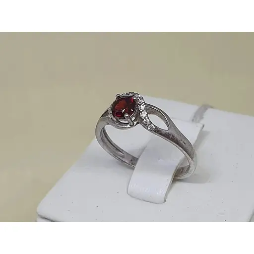 Серебряное кольцо Агни Апрель с гранатом. 1938/1Р-GAR 17 - фото 4