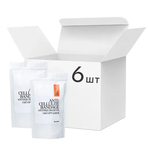 Набір Hillary Anti-Cellulite Pro Курс розігріваючих антицелюлітних обгортань для тіла 6 шт. - фото 1