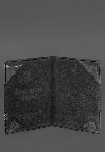 Кожаная обложка для военного билета (под военно-учетный документ) 7.4 А5 черная - фото 3