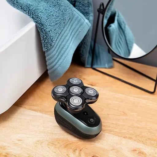 Remington Бритва электр. роторная RX7 ULTIMATE, бритв.головок-5, Li-Ion, сух.+влажн., триммер, черно-зеленый - фото 6