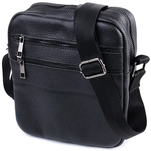 Чоловіча сумка месенджер із зернистої натуральної шкіри SHVIGEL 19х21х7 см sum0027000 - фото 1