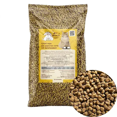 Сухий корм Дружок Економ класу для котів з телятиною 10кг - фото 1