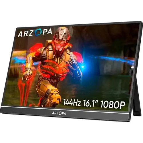 Монітор 16.1" Arzopa G1 Game (Z1FC), Black, WLED, IPS, 1920x1080, 16:9, 5 мс, 144 Гц, 250 кд/м², 1200:1, 85°/85°, 2xType-C/ mini-HDMI, 2x1W - фото 2