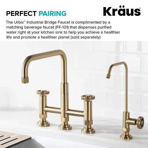 Змішувач для кухні Kraus Urbix KPF-3125BG Золотий - фото 5