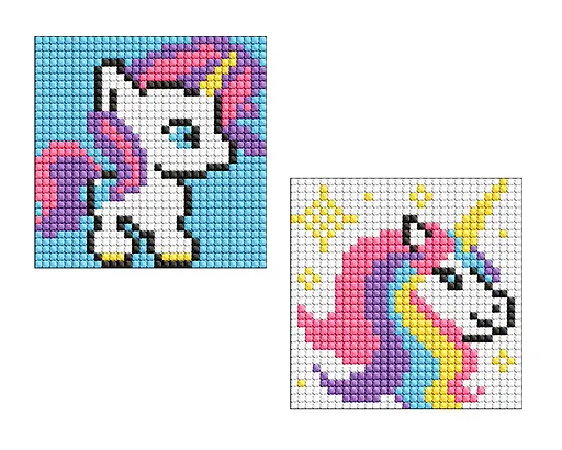 Набір з алмазною мозаїкою на самоклеючій основі для дітей Одноріжка, 9x9 см, AMS1056