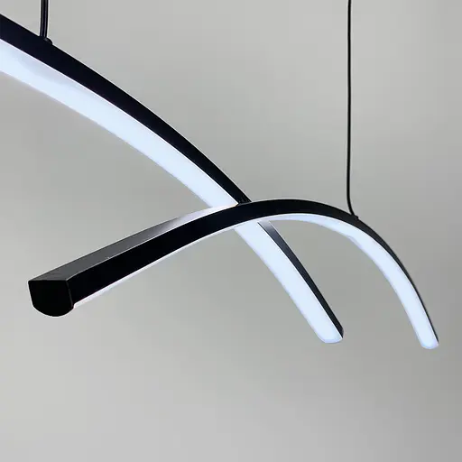 Видовжена чорна люстра-дуга ARC у корпусі 120 см | Арт. MJ154-1200 BK | Line F - фото 3