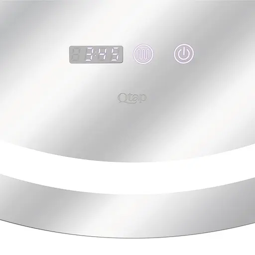 Дзеркало Qtap Mideya R800 з LED-підсвічуванням Touch, з антизапотіванням, з годинником, диммером яскравості QT2078NCR8080W - фото 6