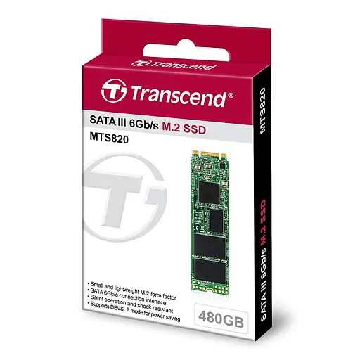 Твердотельный накопитель M.2 480 ГБ, Transcend 820S, SATA3, 3D TLC, 530/480 МБ/с (TS480GMTS820S) - фото 4