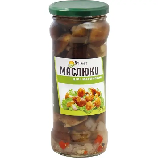Маслюки Домашні продукти Маслюки мариновані цілі 530 г
