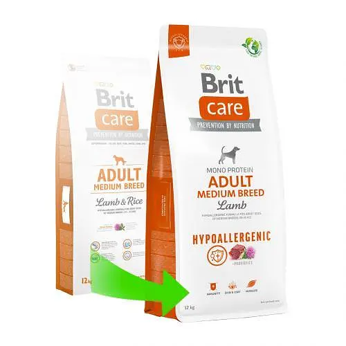 Сухой корм Brit Care Dog Hypoallergenic Adult Medium Breed для собак средних пород, гипоаллергенный с ягненком, 12 кг - фото 2
