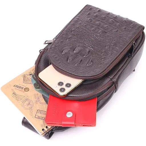 Чоловіча шкіряна сумка Vintage 17х30х8 см sum0022418 - фото 4