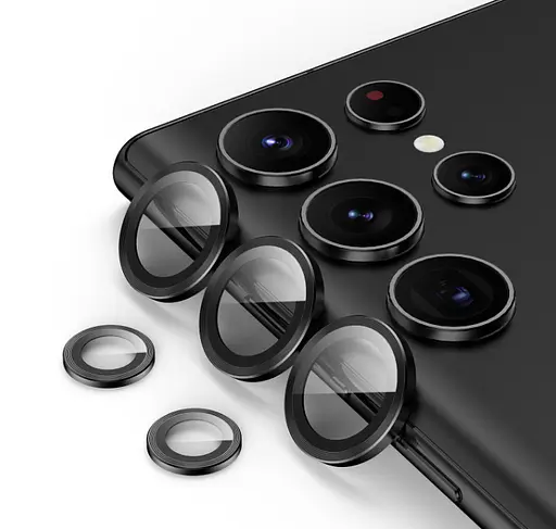Захисне скло на камеру DK для Samsung Galaxy S23 Ultra S918 Metal Ring Eagle Eye 015718 black - фото 4