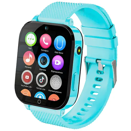 Детские GPS часы JETIX DF100 Pro Kids с виброзвонком, 4G видеозвонком и фонариком Голубой