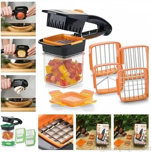 Удобная овощерезка Nicer Dicer Quick 5 в 1 универсальная кухонная терка с острыми лезвиями и контейнером - фото 2