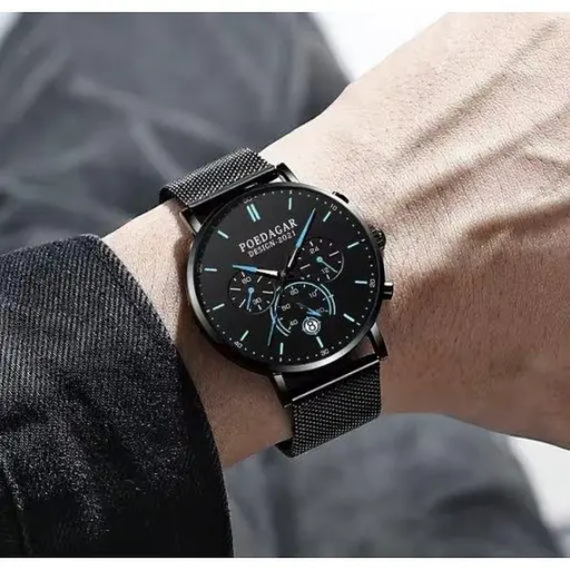 Чоловічий наручний годинник Poedagar Misto (Чорний) - фото 8