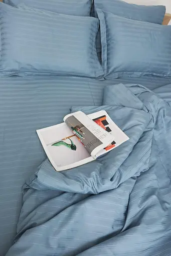 Комплект постельного белья Moon&Star полуторный 143х210 наволочки 2х70х70 Ultramarine Satin Stripe - фото 4