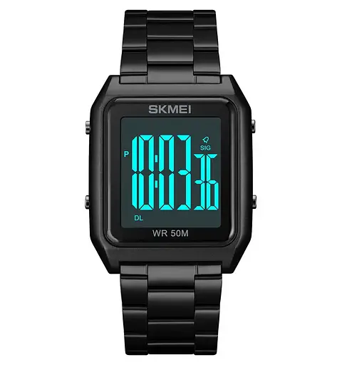 Чоловічий наручний годинник Skmei 1879 (Чорний з чорним) - фото 2