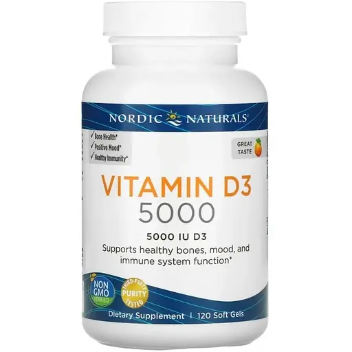 Вітамін D3 Nordic Naturals Vitamin D3 5000 IU, 120 капсул - Апельсин