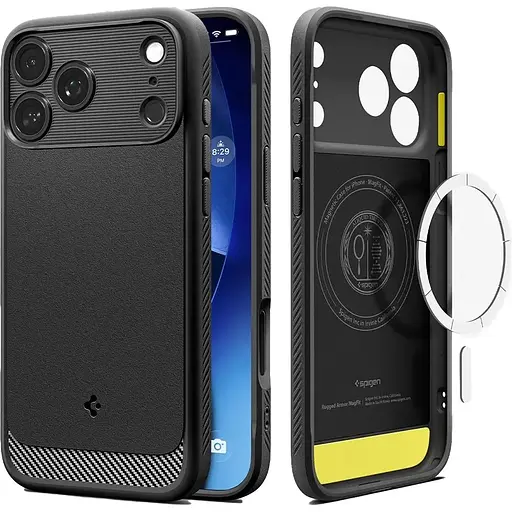 Чехол Spigen Rugged Armor with MagSafe для Apple iPhone 17 Pro Max Matte Black ACS10263 (148549) - фото 3
