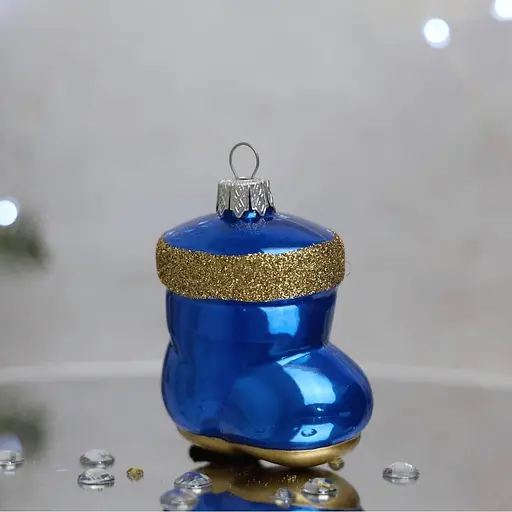 Ялинкова прикраса Санта Шоп Новорічний чобіток скло (4820001154986) - фото 3