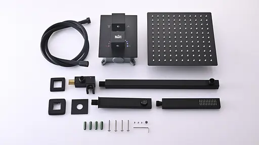 Душова система прихованого монтажу з термостатом із виливом Nett TSB-521, Чорний - фото 6