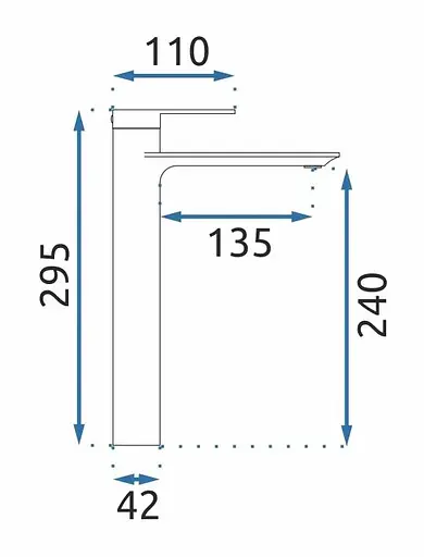 Смеситель для умывальника Rea Storm gun grey высокий REA-B4584 Графит - фото 4
