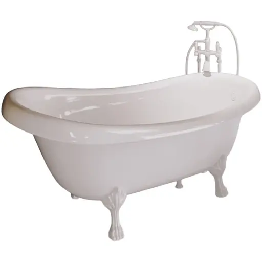 Ванна отдельностоящая матовая Amdcon Symphony 167x78 белая из литого камня белые ножки SYMFONYA_167_MAT Белый матовый - фото 1