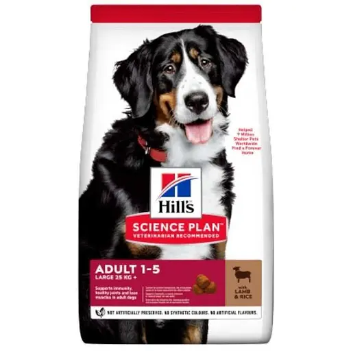 Сухий корм з ягням і рисом для дорослих собак великих порід Hill's Science Plan Adult Large with Lamb & Rice 10 кг + 4 кг