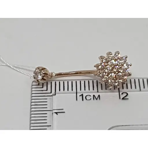 Золота сережка-пірсинг Імперія золота з фіанітами ПС043И - фото 3