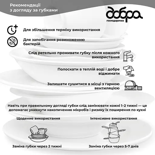 Губки кухонные Добра господарочка Black&White Luna 4 шт. - фото 5