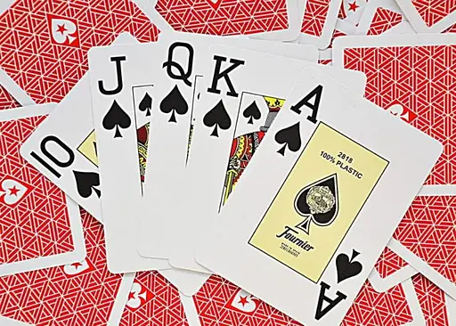 Карти гральні Fournier EPT 100% Plastic Jumbo Index (red) (10018440-1) - фото 4