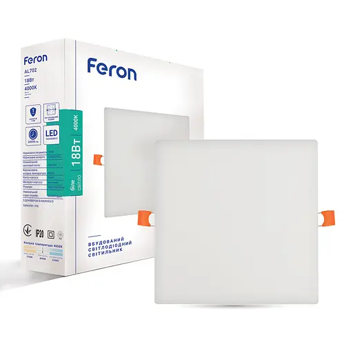 Светодиодный встраиваемый светильник Feron AL702 18Вт 4000K белый - фото 1