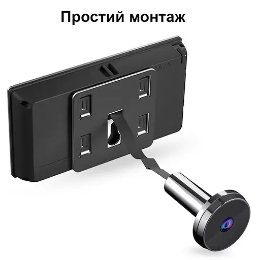 Відеовічко дверне цифрове для квартири Kivos SF515 c 3,5" дюймовим екраном, чорне - фото 6