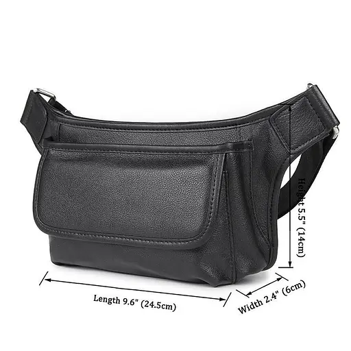 Чоловіча шкіряна сумка на пояс John McDee 24.5х14х6 см sum0025998 - фото 15