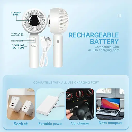 Ручний вентилятор портативний - фото 4