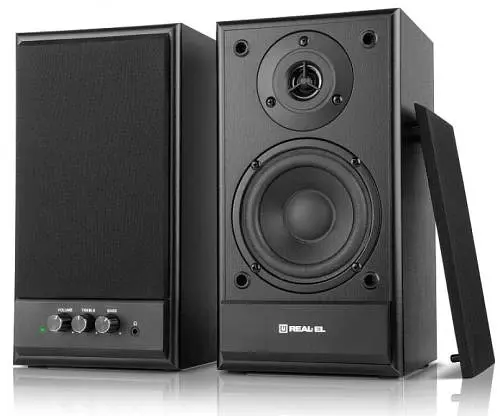 Колонки 2.0 REAL-EL S-305 Black, 2 x 20 Вт, МДФ, живлення від 220V, керування спереду - фото 7