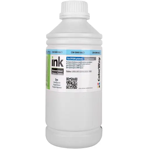 Чорнило ColorWay Epson L800/810/850 1л Light Cyan (CW-EW810LC1)