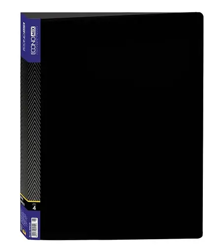 Папка-регистратор пластиковая А4 Е30702 Economix с 4-мя О-образными кольцами 3мм Черный - фото 1