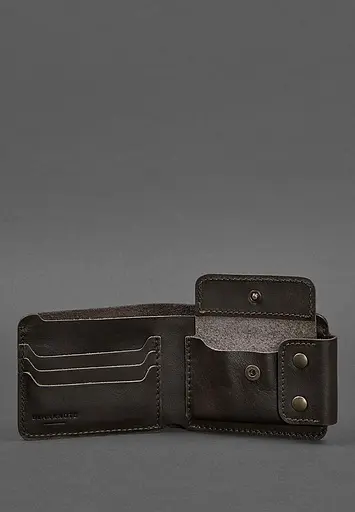 Чоловіче шкіряне портмоне Zeus 9.0 темно-коричневе краст - фото 3