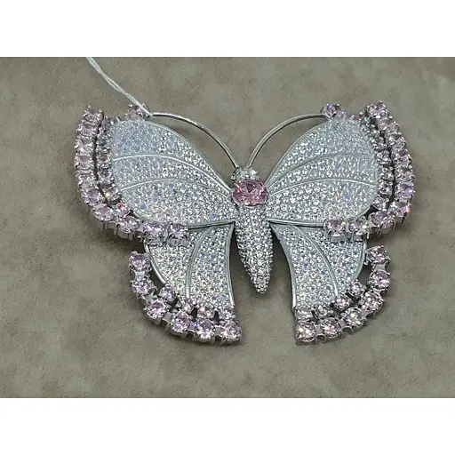 Серебряная брошь Tango Бабочка с фианитами. 670061С - фото 3