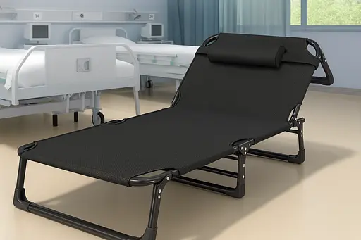 Розкладне ліжко Leobro з Mesh-матрацом і подушкою Black (LB-FB-A2-BLK) - фото 2