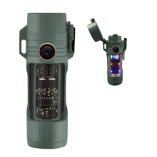 Фонарь зажигалка Multifunctional D66 LCD Type-C (3 + 1 режимы) - фото 2