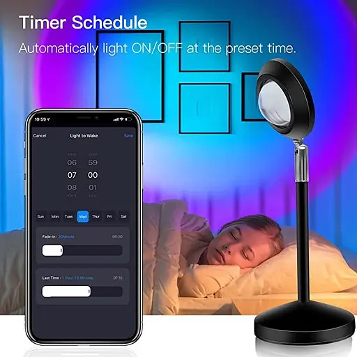 Panamalar смарт Wi-Fi 6-колірна проекційна лампа світильник заходу світанку сонця - фото 2