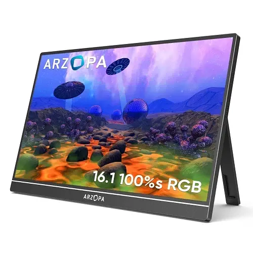 Монітор портативний 16.1" Arzopa Z1C WLED, IPS, 1920x1080 (16:9), 3 мс, 60 Гц, 300 кд/м², 1000:1, 178°/178°, mini-HDMI чорний - фото 1