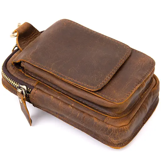 Чоловіча шкіряна сумка Vintage 10,5х17х4 см sum0013978 - фото 3