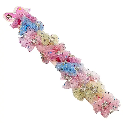 Детские резинки для волос «Бантик» 0108-333 фатиновый 10 пар