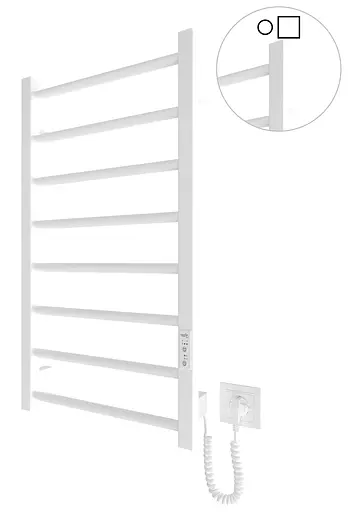 Електрична рушникосушарка HF Leeds 770x430 white matte 6.1.0801.06.WM, Білий матовий, універсальне (коннектор), Електронний - фото 1