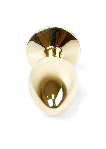 Металлическая анальная пробка с кристаллом Boss Jewellery Gold Plug 7 см (черный) - фото 6