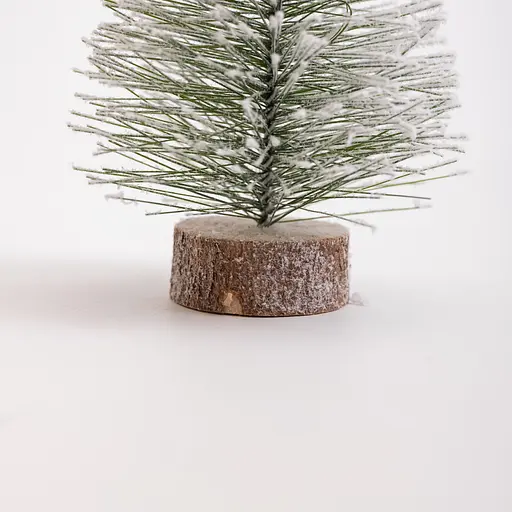 Новорічна декоративна настільна ялинка зимова Стріла 25 см на дерев'яній підставці Lugi SOK-М-12-2 - фото 3